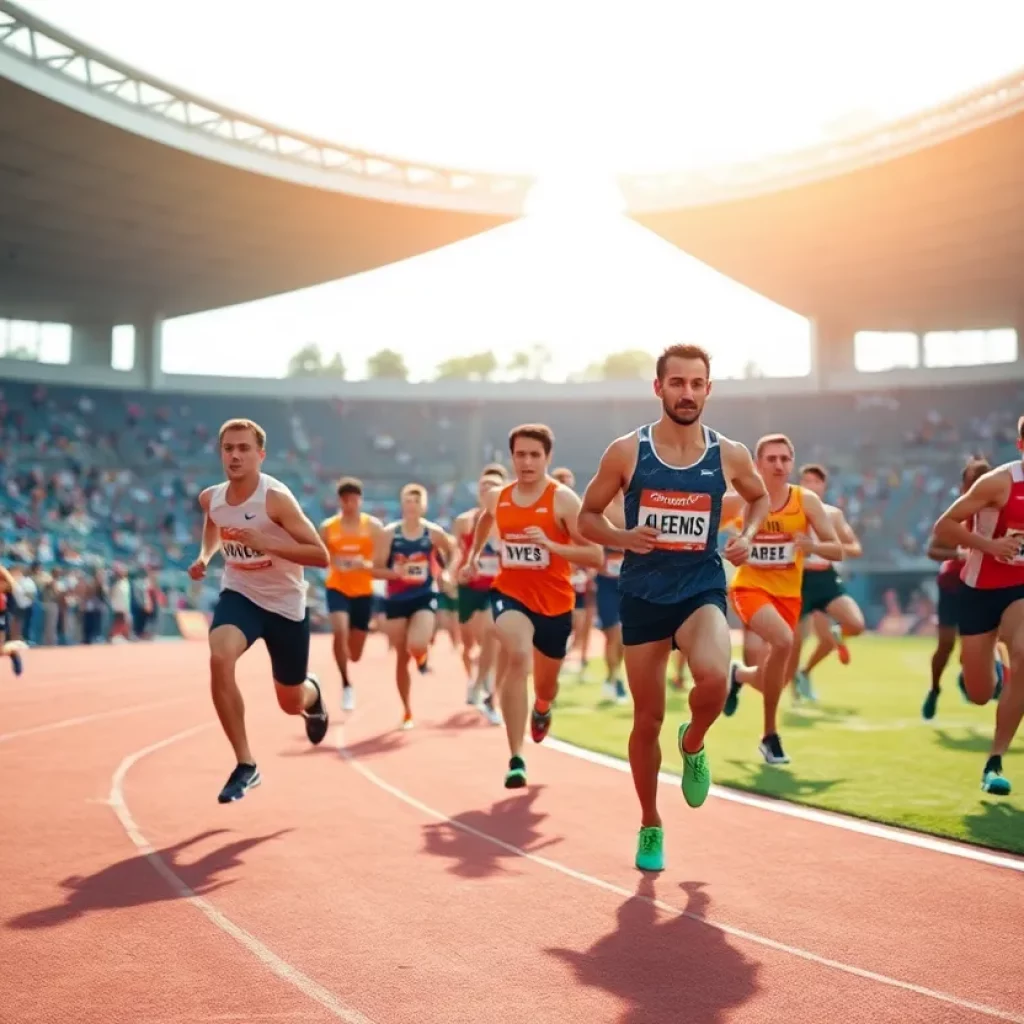Track and field athletes from UConn competing at the Crimson Tide Invitational