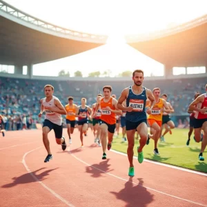 Track and field athletes from UConn competing at the Crimson Tide Invitational