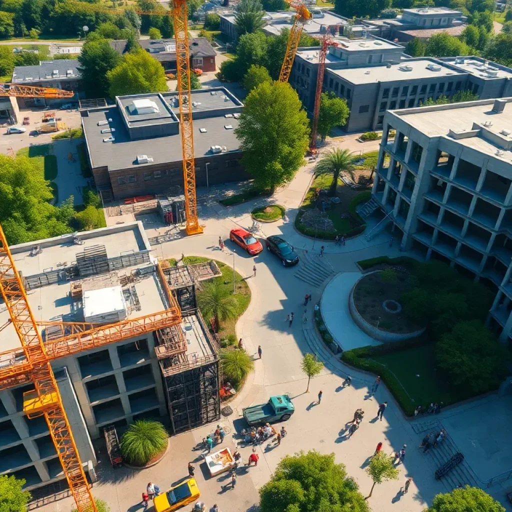 Construction site at the University of Alabama campus