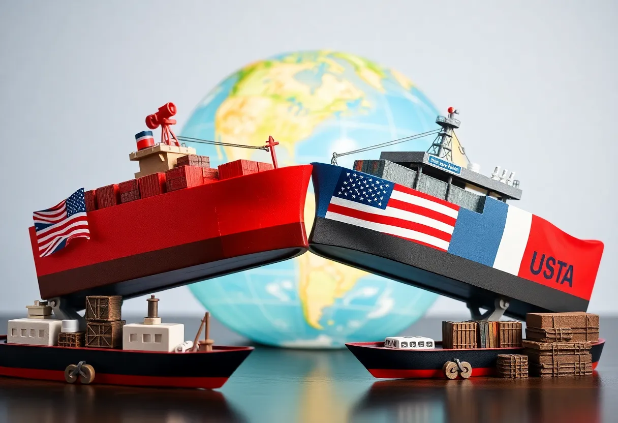 Visual representation of U.S. and China trade negotiations