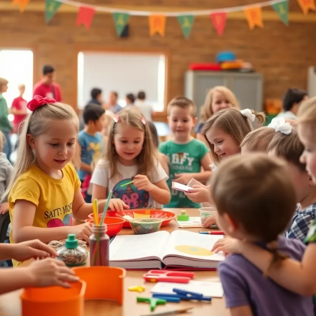 Children engaging in fun activities at Vacation Bible School