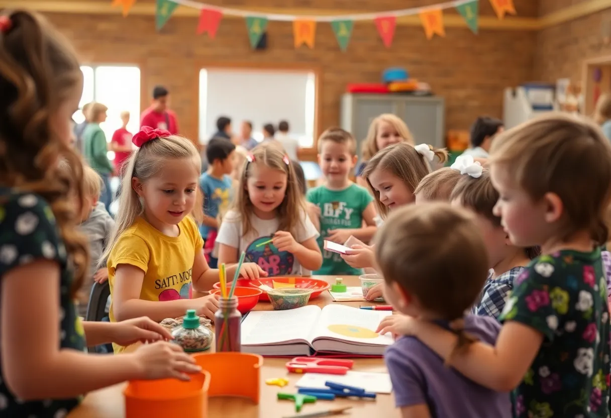 Children engaging in fun activities at Vacation Bible School