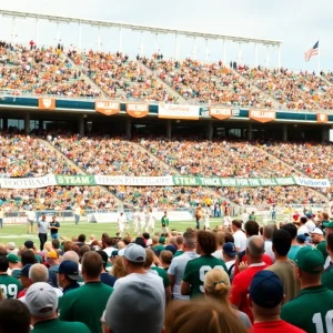 Crowd at Alabama Football A-Day event in stadium
