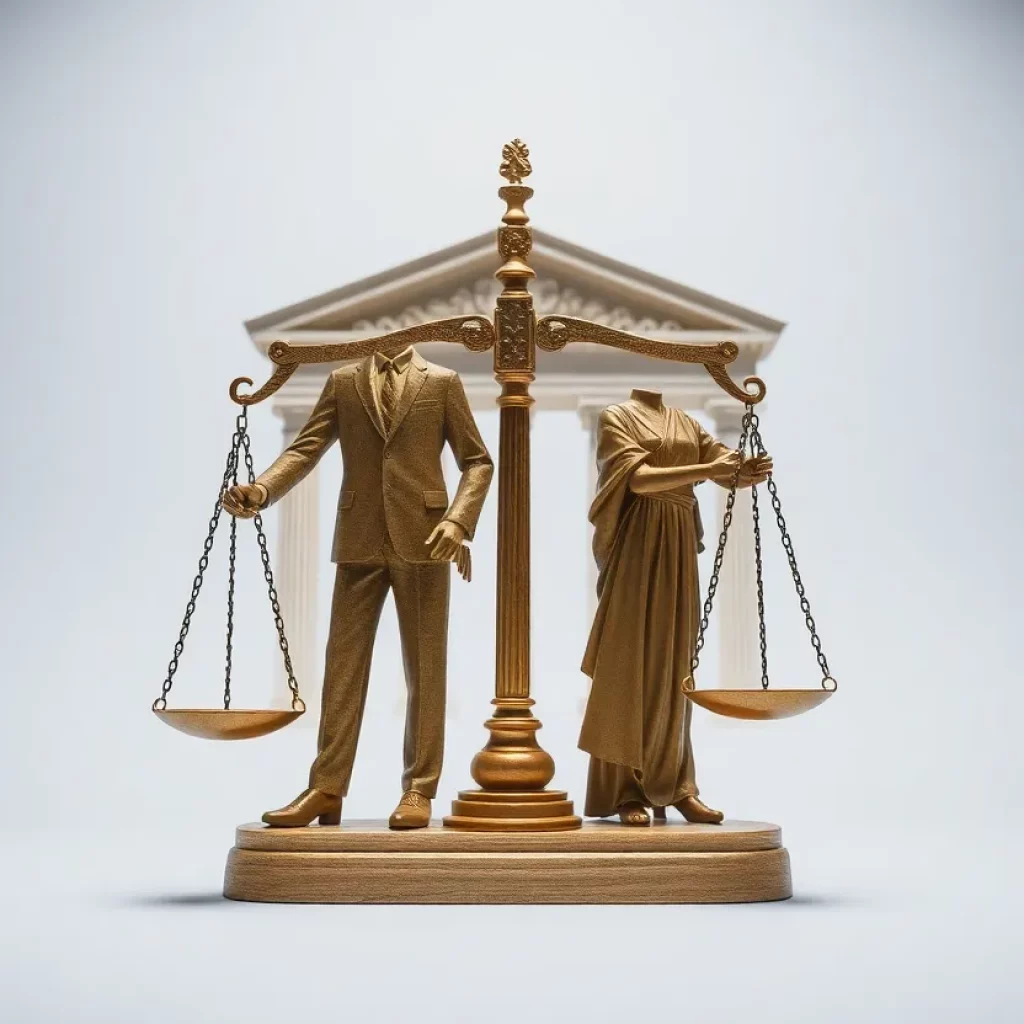 An abstract representation of the balance of power in government.