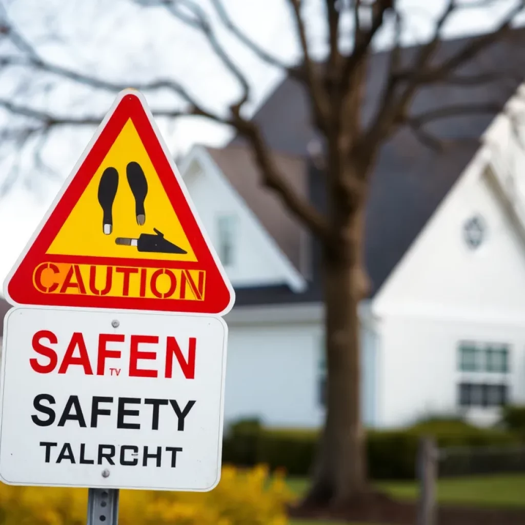 Caution sign indicating safety in neighborhood