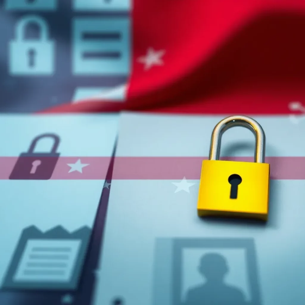 Abstract art symbolizing national security and classified documents retention