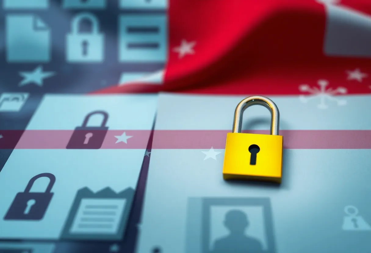 Abstract art symbolizing national security and classified documents retention