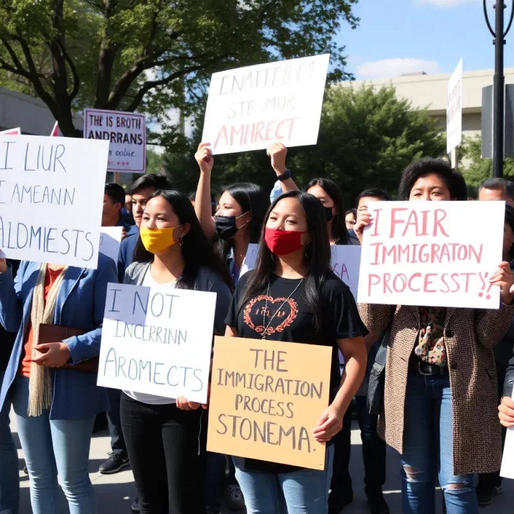 Protesters holding signs for student rights in Milford