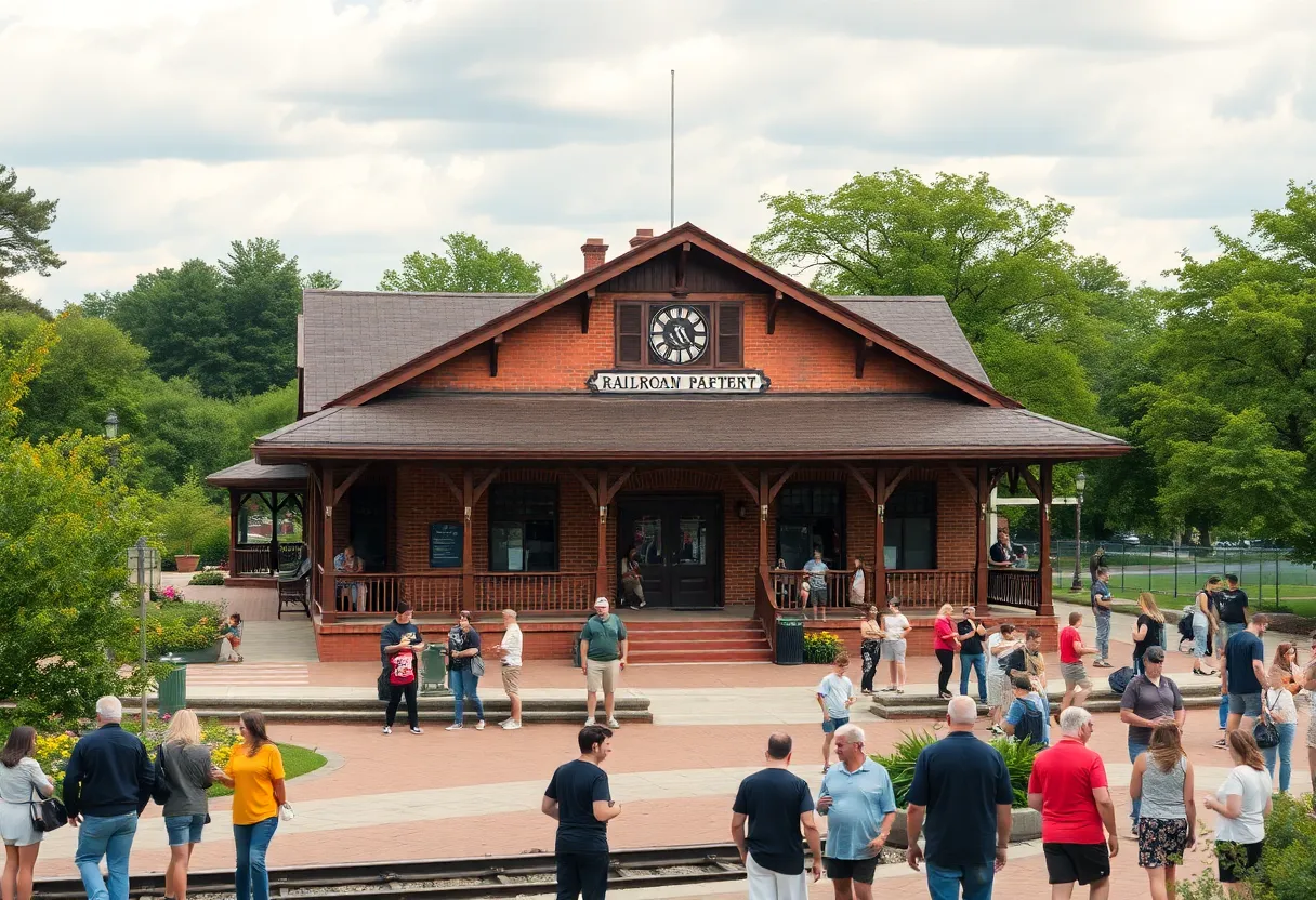 Community engaging at the Historic Huntsville Depot.