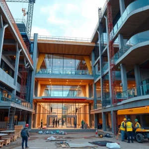 Construction site of Huntsville City Schools Central Office and Career Tech Center