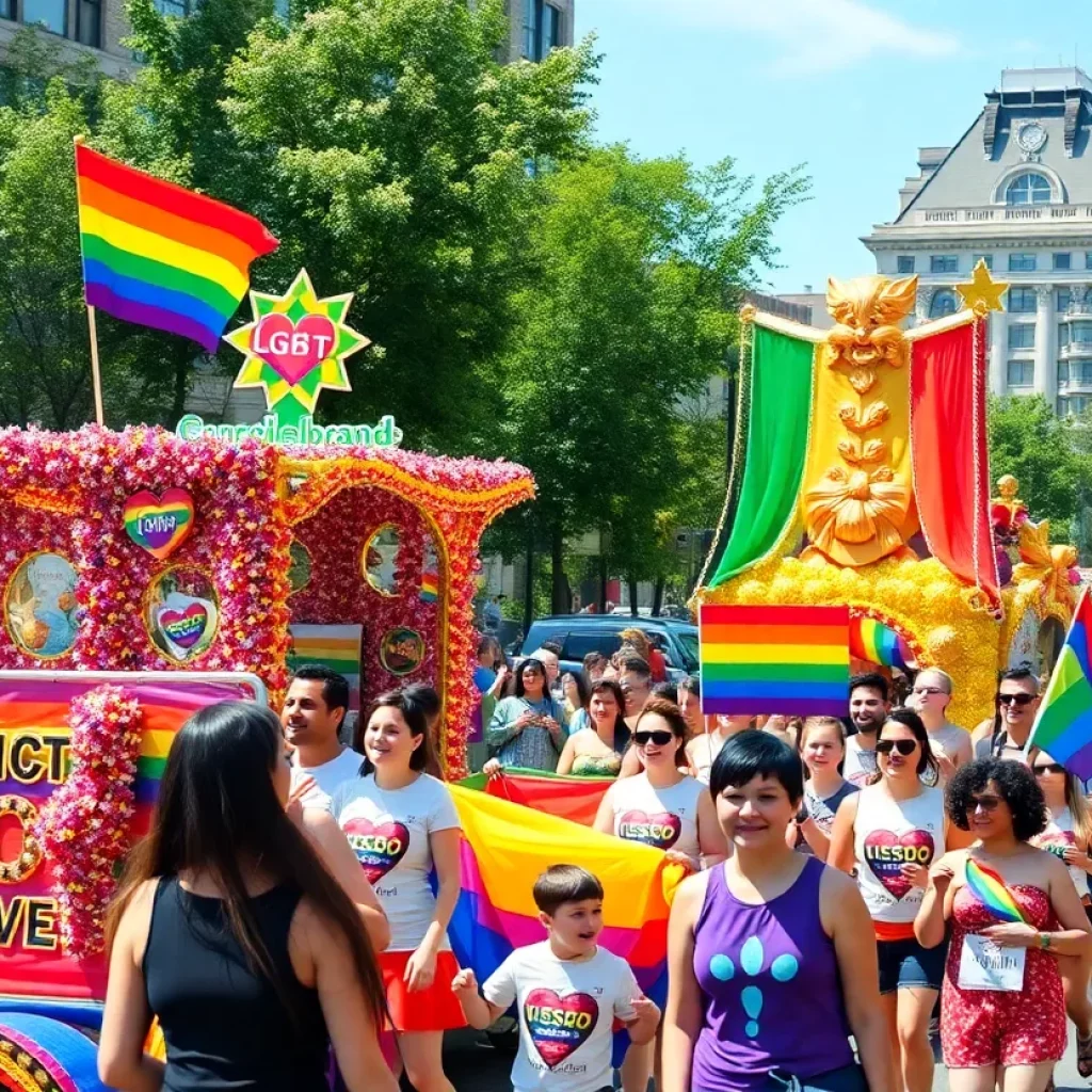 Participants celebrating at the Huntsville Equality March.