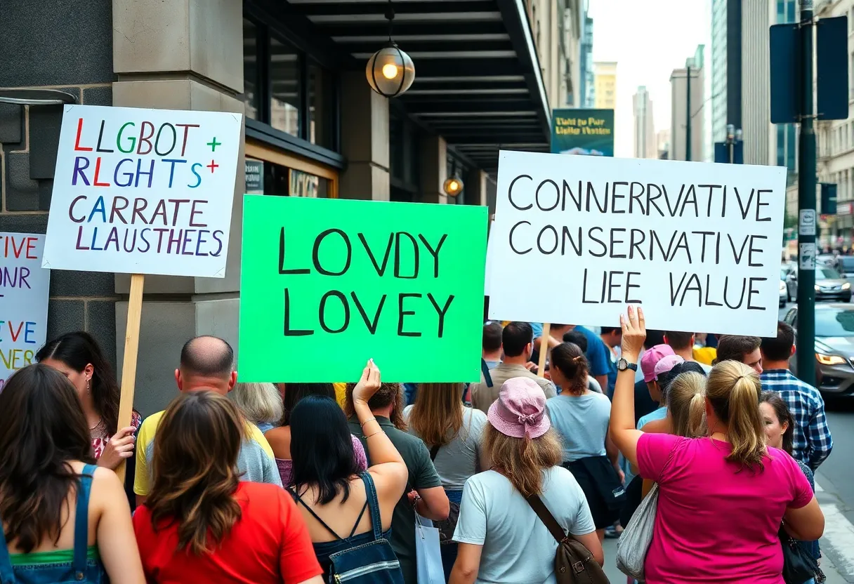 Crowd gathered outside for Huntsville fundraiser