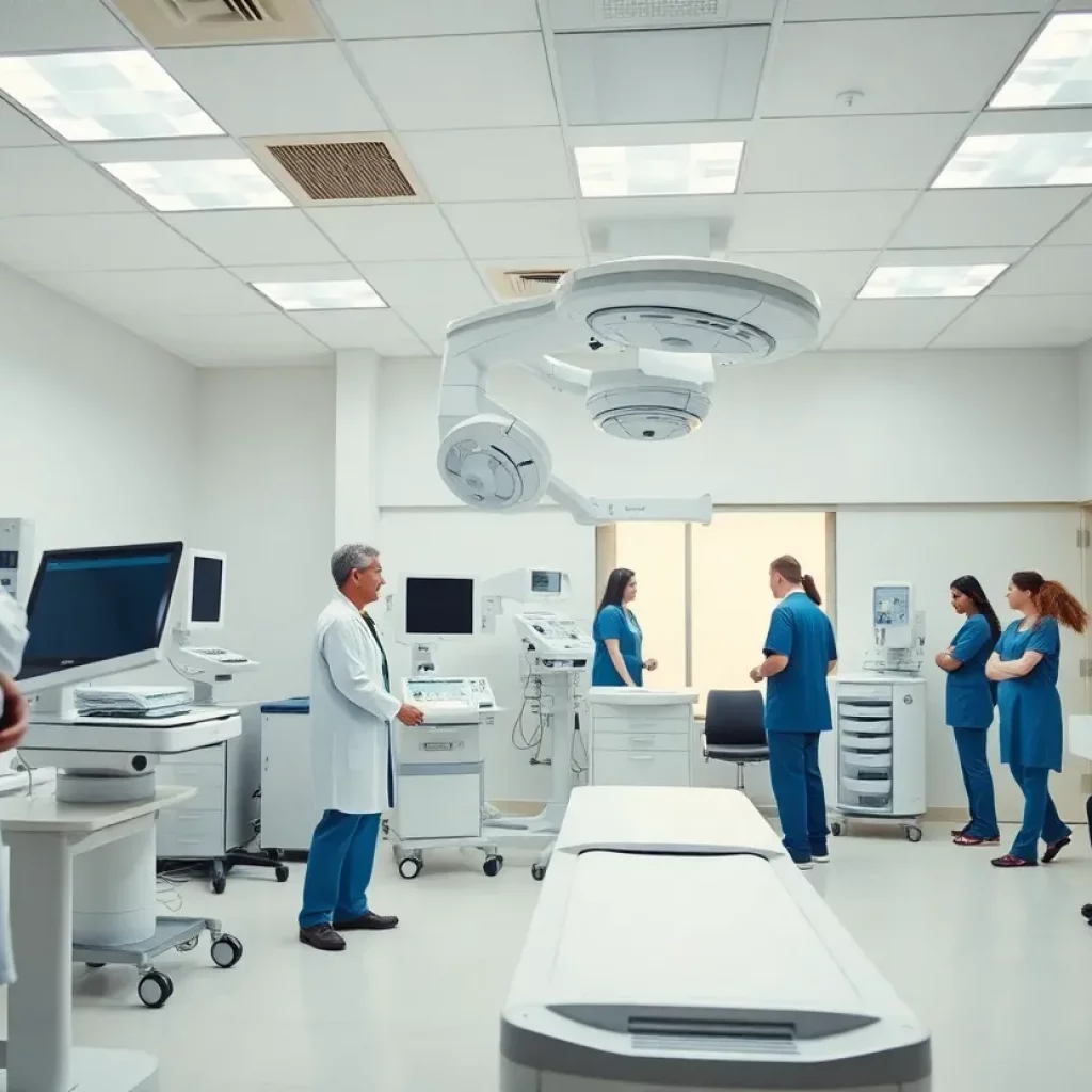 Leadership team at Huntsville Hospital working in a modern healthcare environment