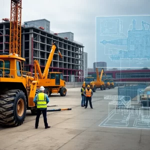 Construction of the National Guard training facility in Huntsville, Alabama.