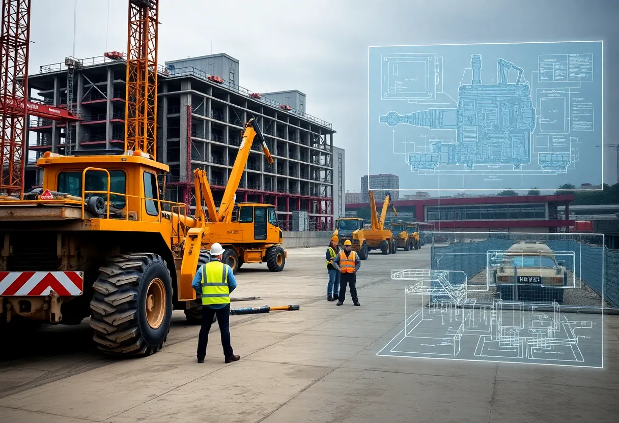 Construction of the National Guard training facility in Huntsville, Alabama.