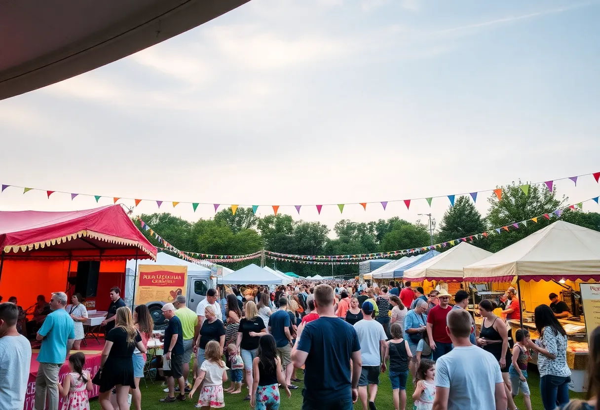 Community festival in Huntsville with families and live music