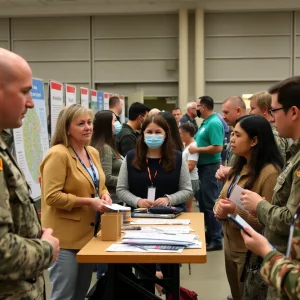 Participants at the Installation Safety Day engaging with safety demonstrations and booths.