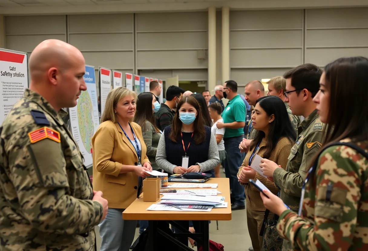 Participants at the Installation Safety Day engaging with safety demonstrations and booths.