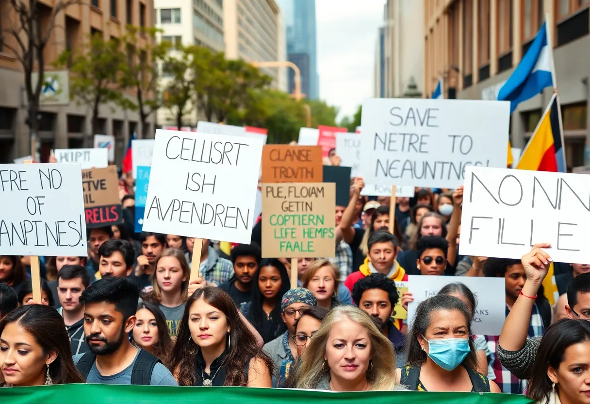 Protesters gathered for immigration rights demonstration