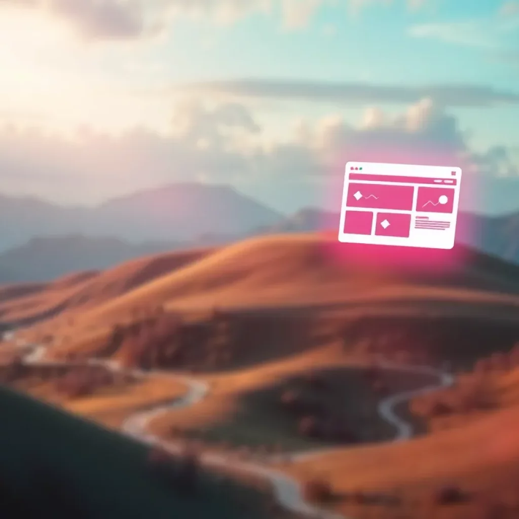 Illustration of navigating through digital landscape with options for finding missing web pages.