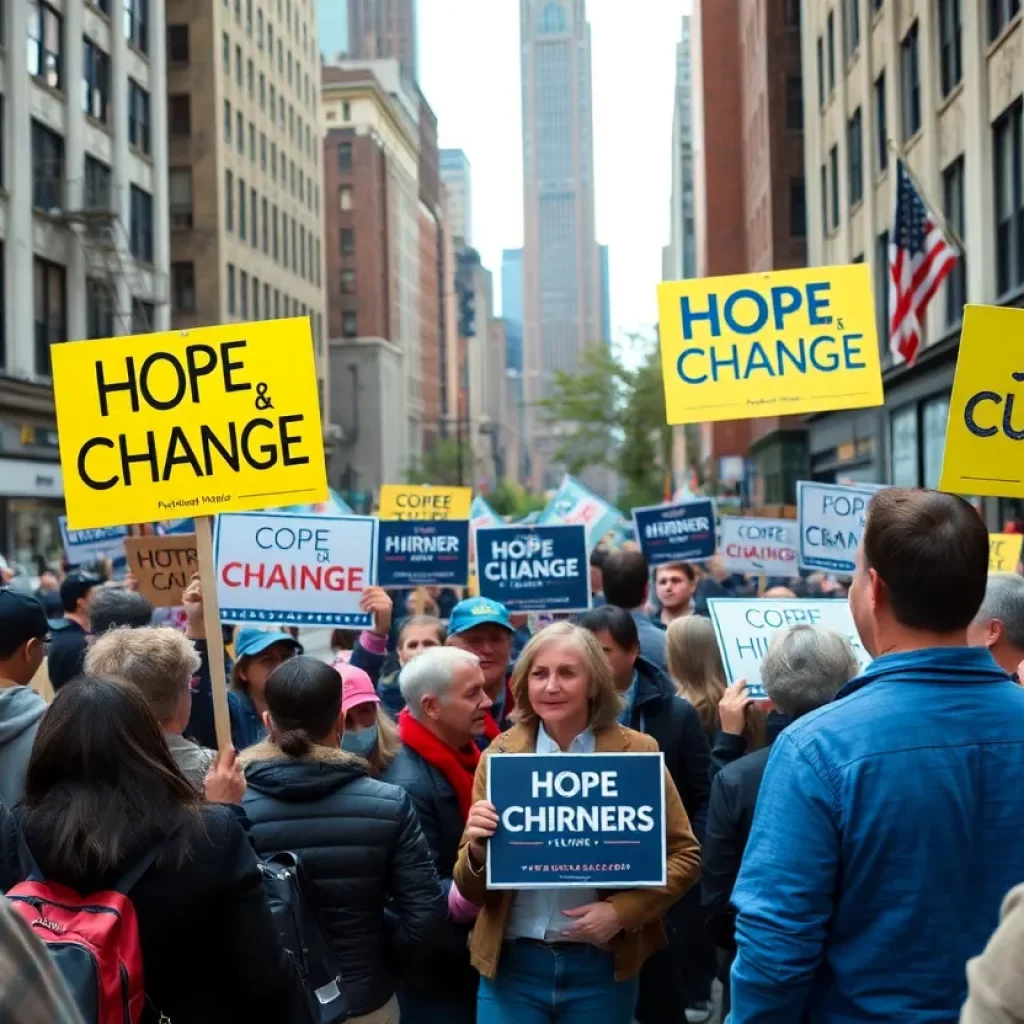 Diverse group of people discussing politics in New York City