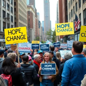 Diverse group of people discussing politics in New York City