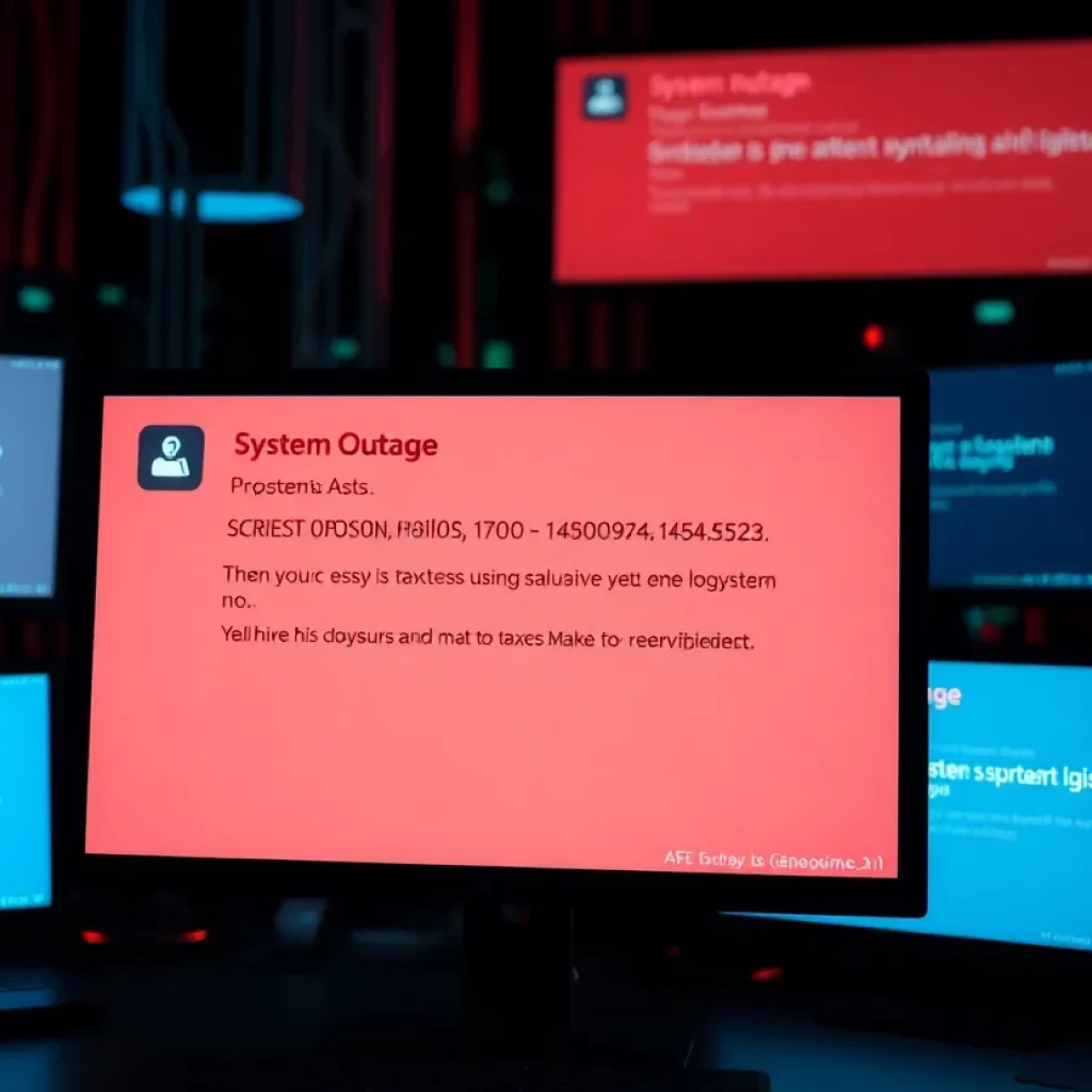 Illustration representing a technology service outage