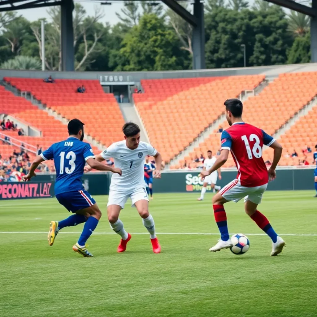 Orlando City B players during a soccer match