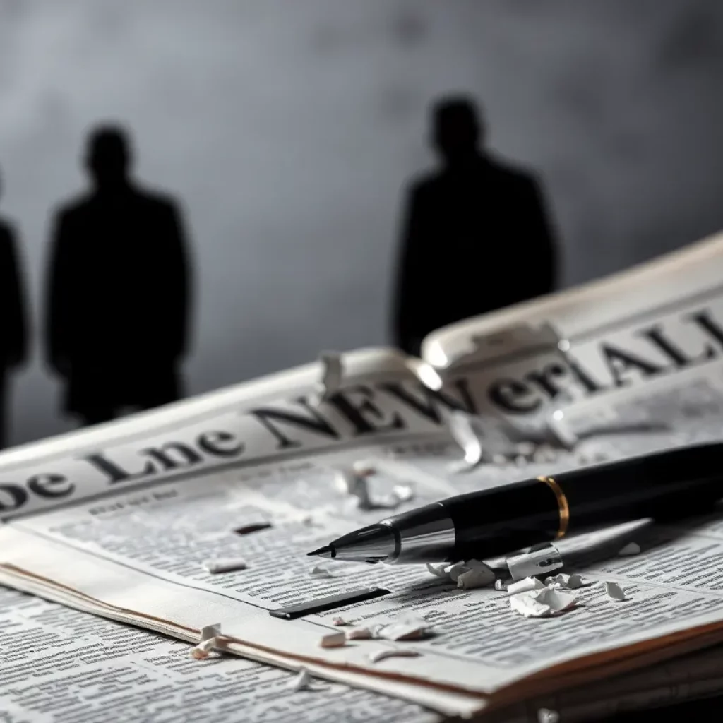 Symbolic representation of threatened press freedom