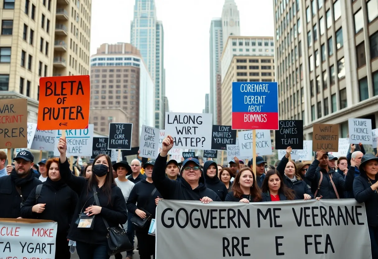 Demonstrators protesting in black clothing against government actions