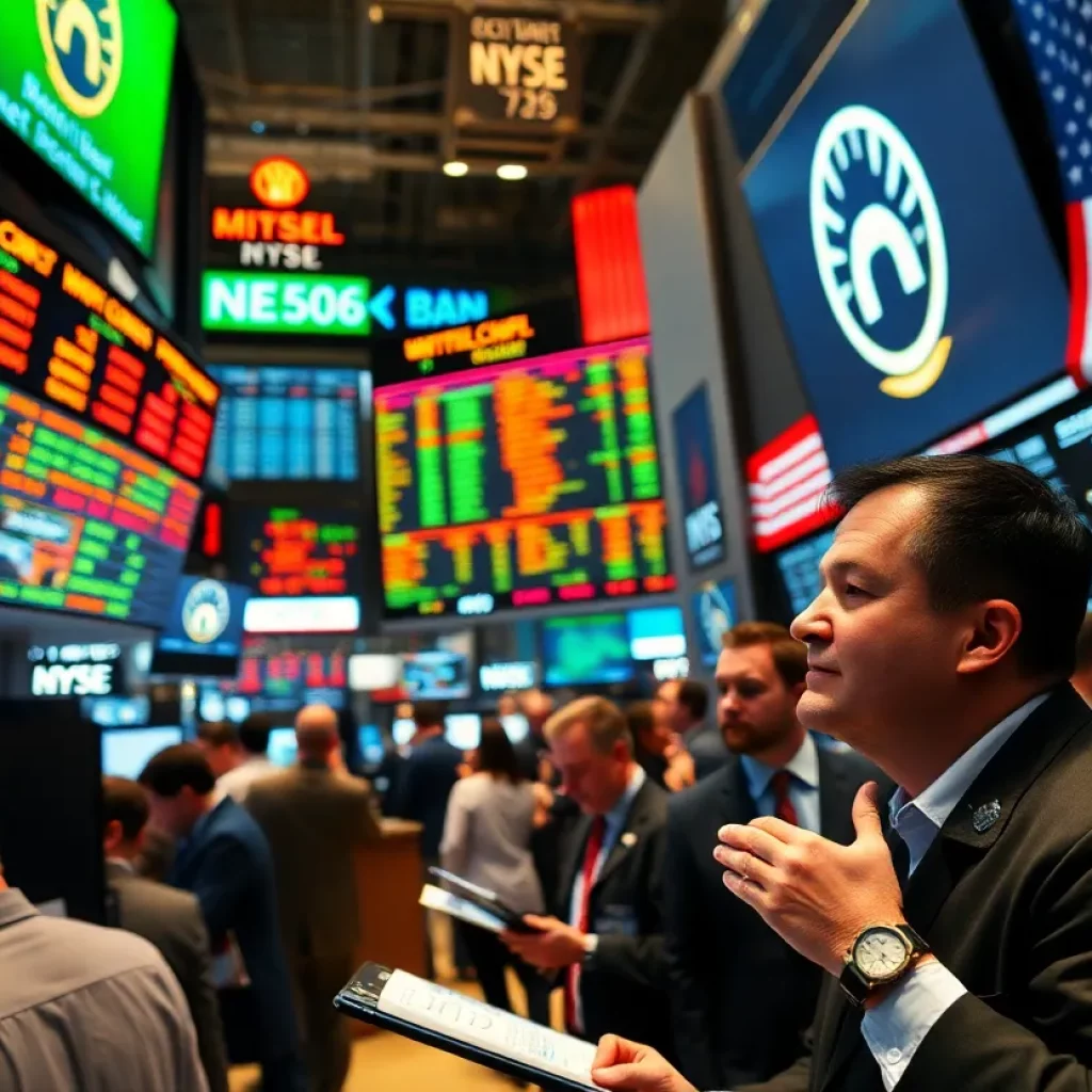 Traders in a stock market reacting to a significant drop in oil prices