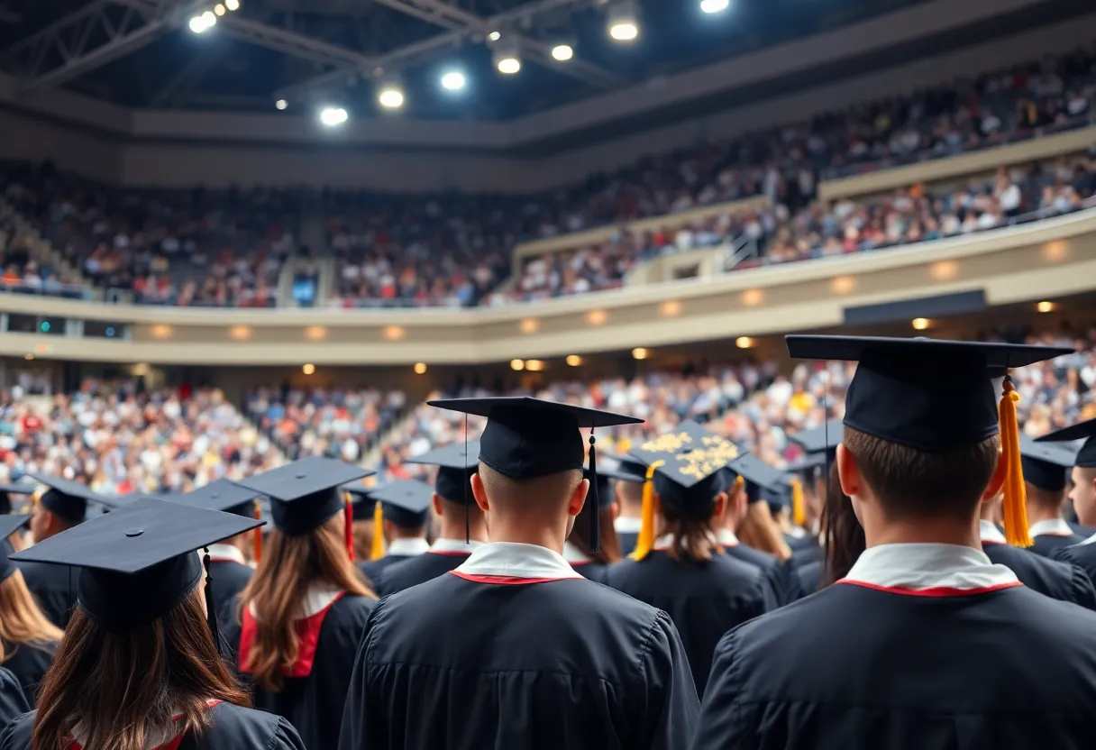 Graduates at the University of Alabama commencement ceremonies