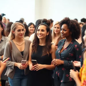 Women participating in a fashion show and networking event