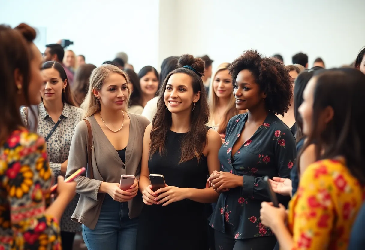 Women participating in a fashion show and networking event