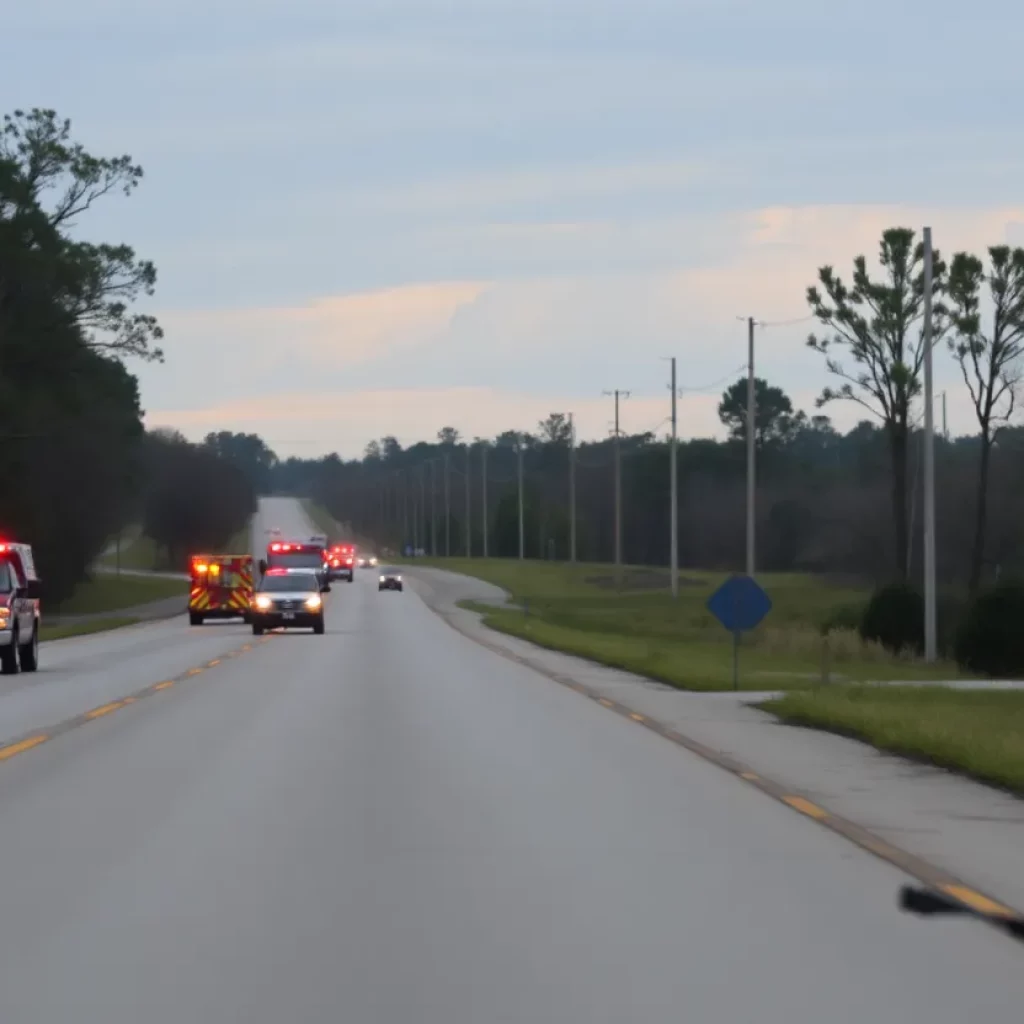 Emergency responders at the scene of an accident on U.S. 231 in Alabama
