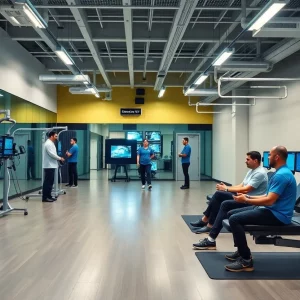 Innovative athletic training facility with technology and health professionals