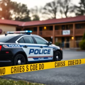 Police presence at a motel following the capture of a murder suspect