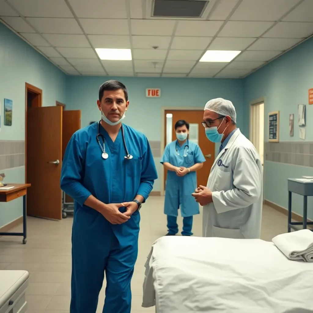 A rural hospital showcasing the difficulties faced by healthcare providers and communities due to Medicaid cuts.