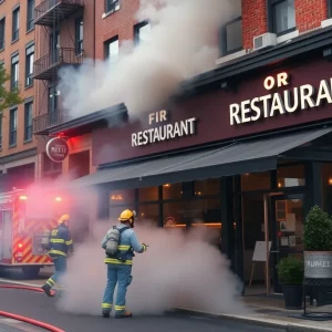 Firefighters responding to a fire at Chuy's restaurant in Huntsville.