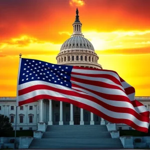 U.S. Capitol building with American flag representing legislative action