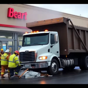 Dump truck collision with Target store in Huntsville, Alabama