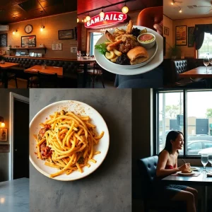 A collection of hole-in-the-wall restaurants in Alabama featuring cozy interiors and delightful dishes.