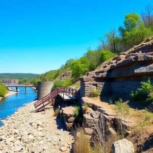 Scenic view of the newly annexed area in Huntsville, featuring a rock quarry and riverfront.