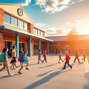 Students enjoying outdoor activities at a Huntsville Middle School