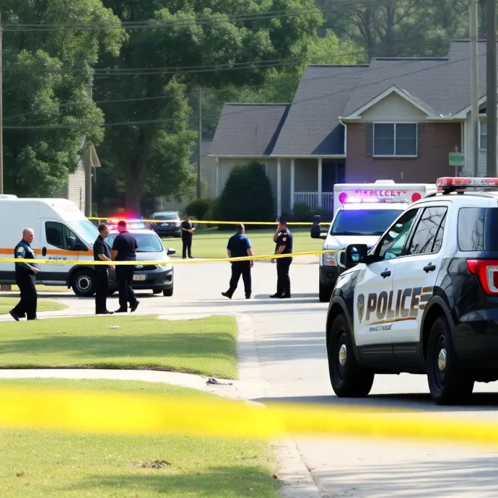 Police activity at shooting scene in Huntsville, Alabama