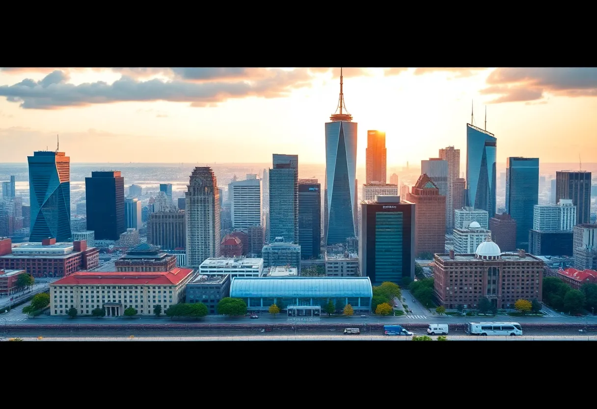 Huntsville skyline with technology and education theme