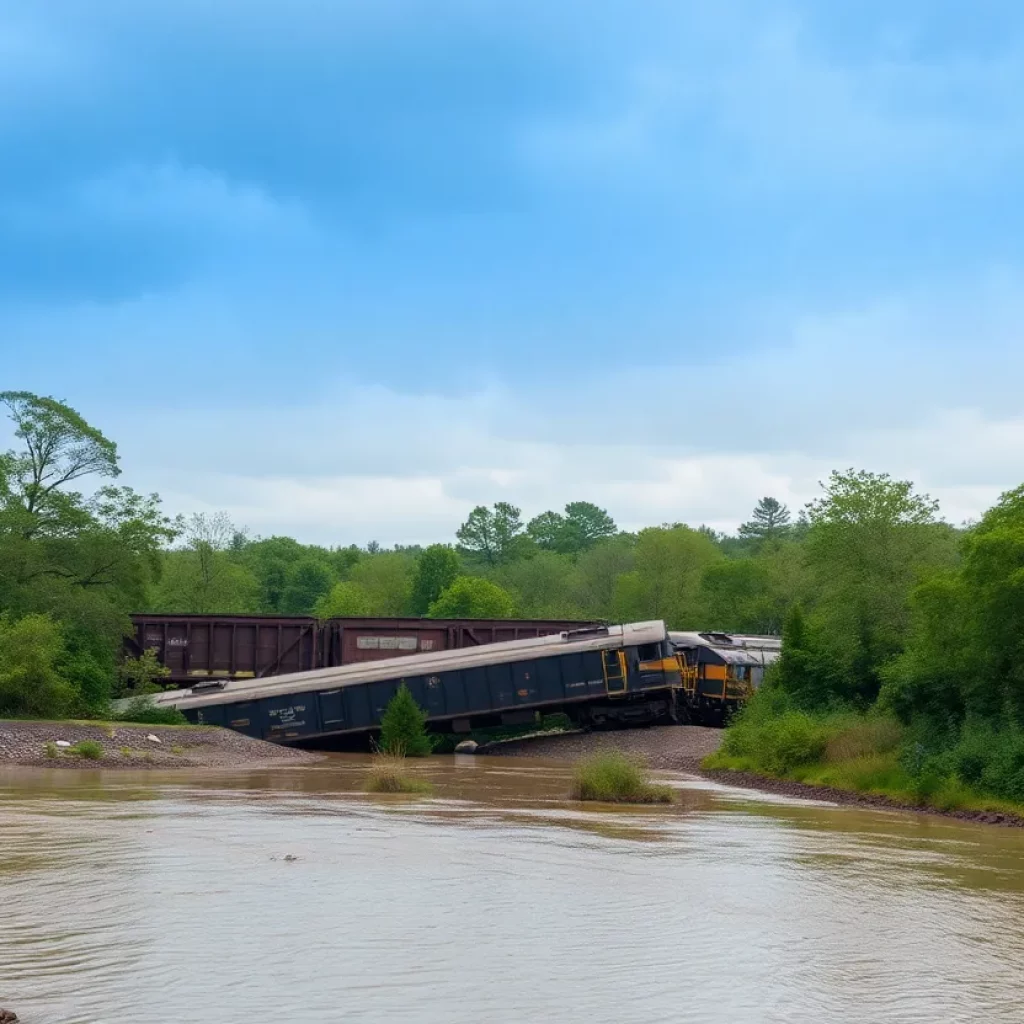 Train derailment at Aldridge Creek Bridge in Huntsville, Alabama