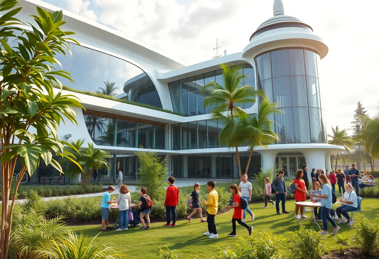 Exterior view of the Inspiration4 Skills Training Complex in Huntsville, Alabama