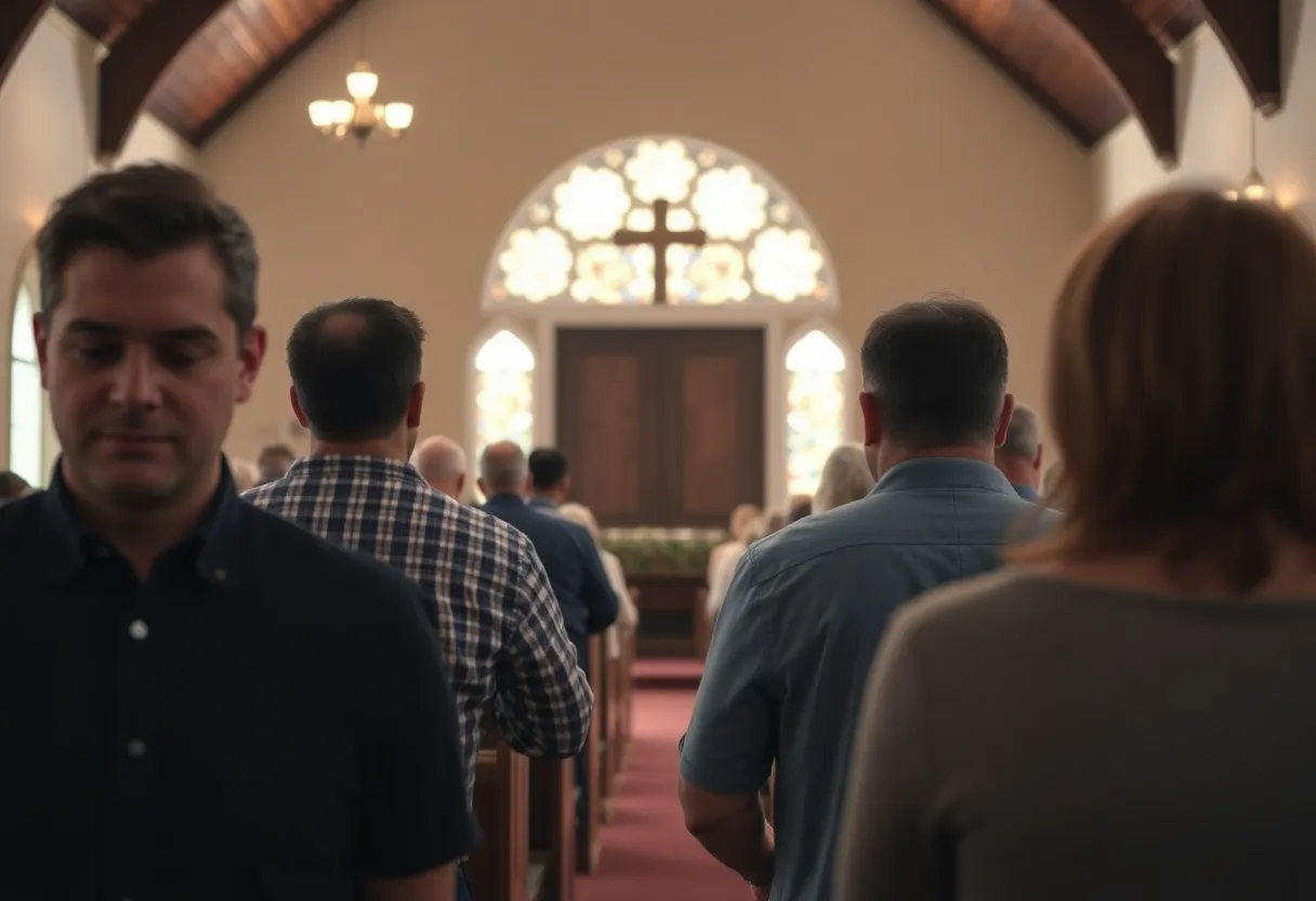 A quiet church reflecting a tragic event in Lexington community