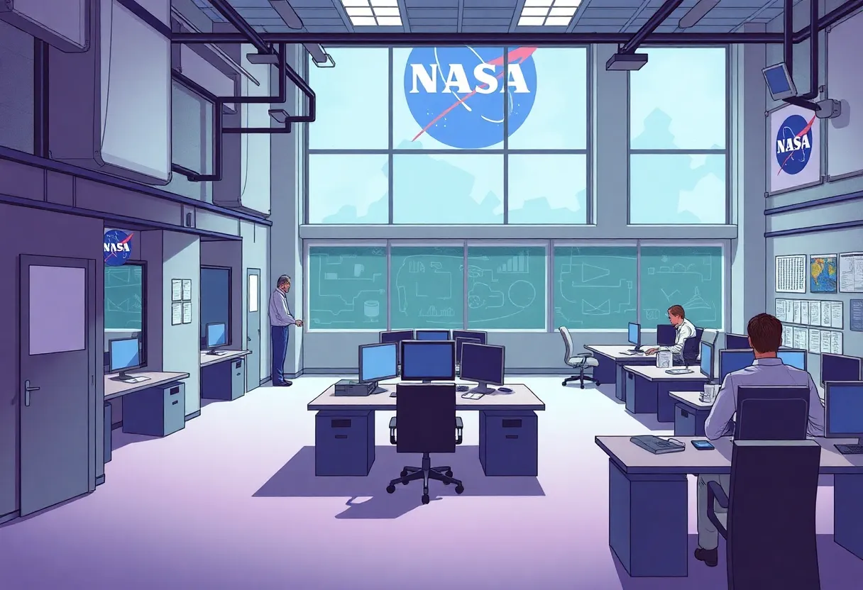 Image illustrating empty offices at NASA due to workforce reductions